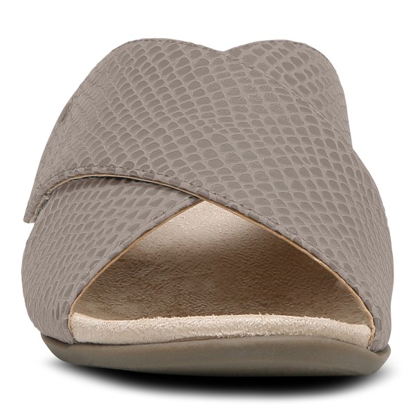 Vionic Sandals Ireland - Leticia Wedge Sandal Grey - Womens Shoes Online | DOUVQ-8673